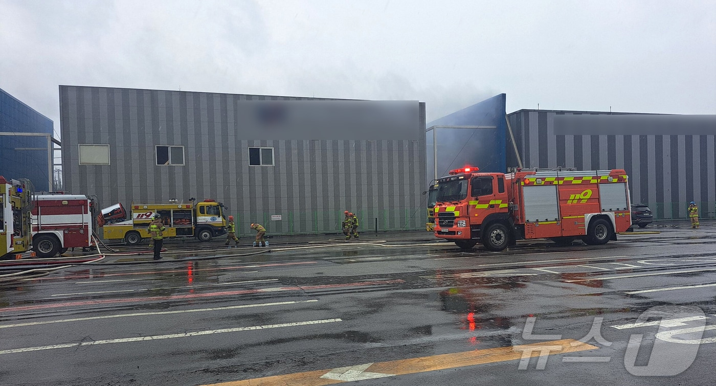16일 오전 8시30분쯤 경북 포항시 남구 대송면 동국제강에서 원인을 알 수 없는 불이 났다. 불은 에너지 저장장치인 ESS 모듈에서 발생한 것으로 전해졌다. &#40;독자 제공, 재판매 및 DB금지&#41; 2025.6.16/뉴스1 ⓒ News1 최창호 기자