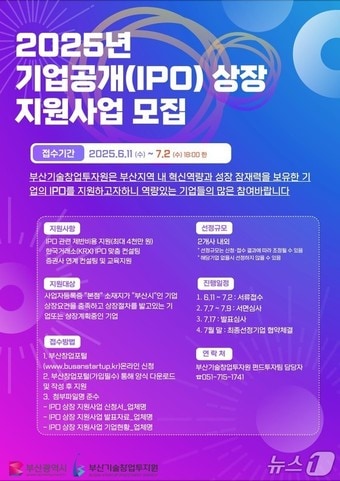 2025년 기업공개(IPO) 상장 지원사업' 안내문.(부산시청 제공. 재판매 및 DB 금지)