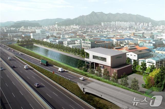 김해시가 오는 8월 준공 예정인 안동 빗물펌프장을 조기 가동한다. 사진은 안동 빗물펌프장 조감도.(김해시 제공. 재판매 및 DB금지)