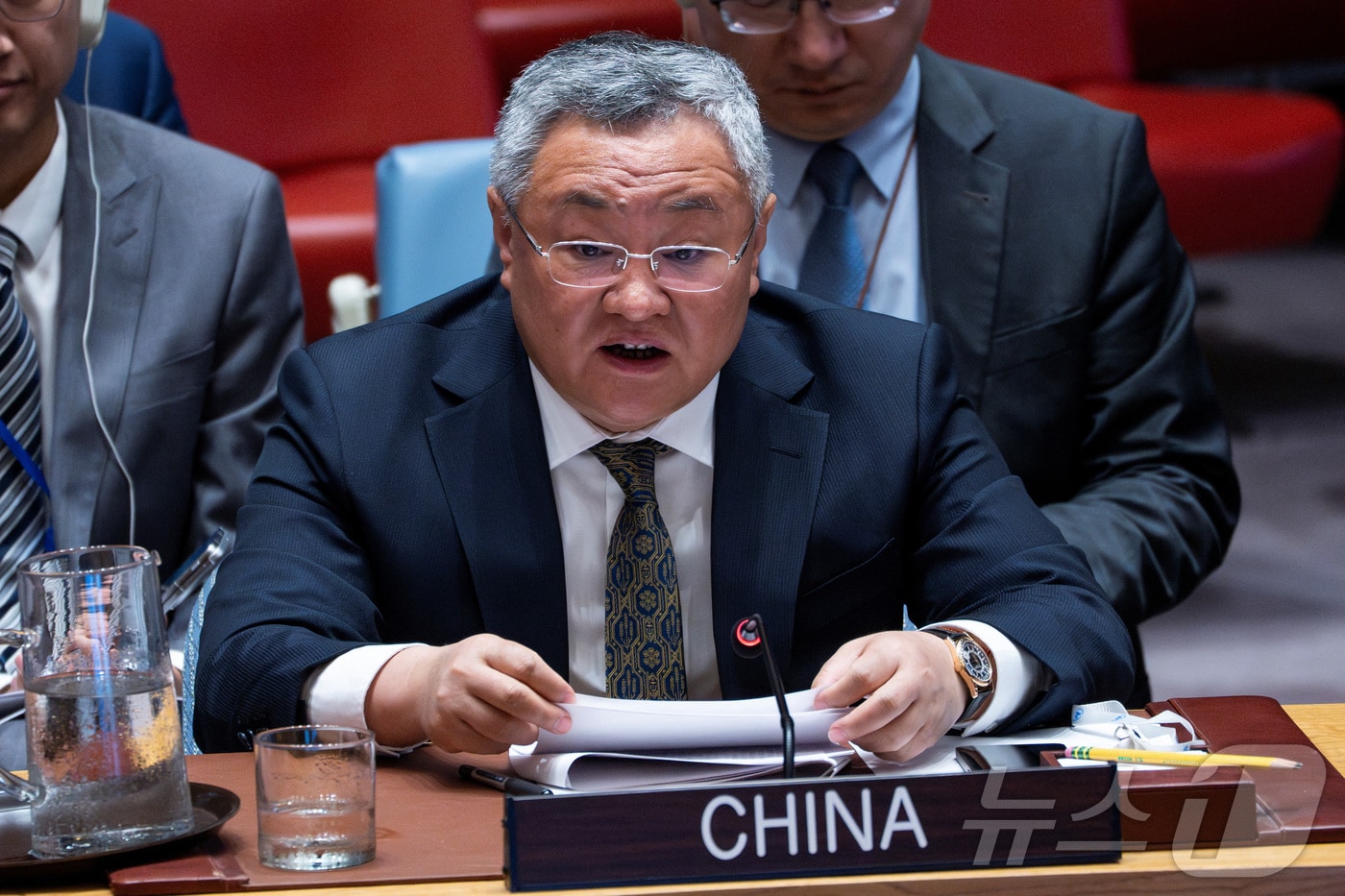 푸총 유엔 주재 중국 대사. 2025.6.17 ⓒ 로이터=뉴스1 ⓒ News1 강민경 기자