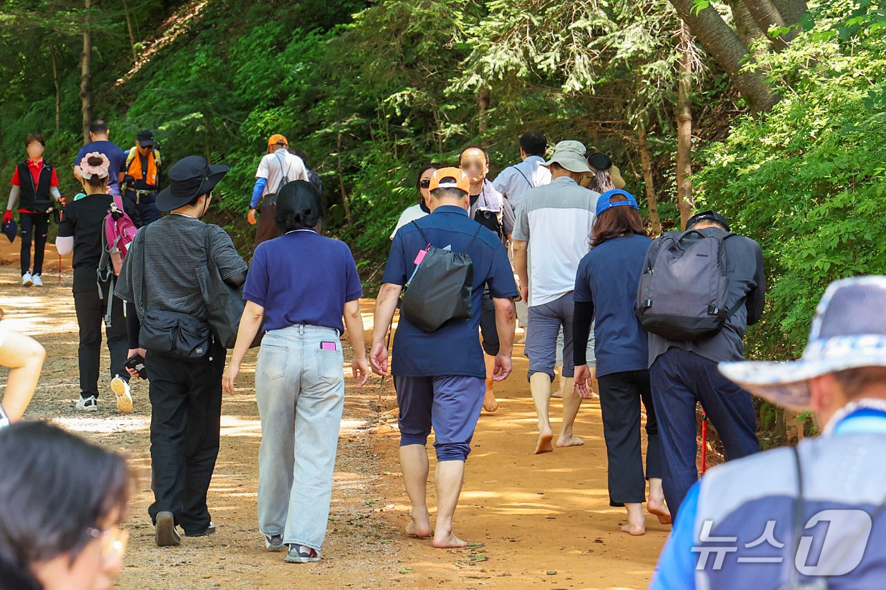 계족산 힐링 맨발걷기대회 모습.(대덕구 제공 ,재판매 및 DB 금지)/뉴스1