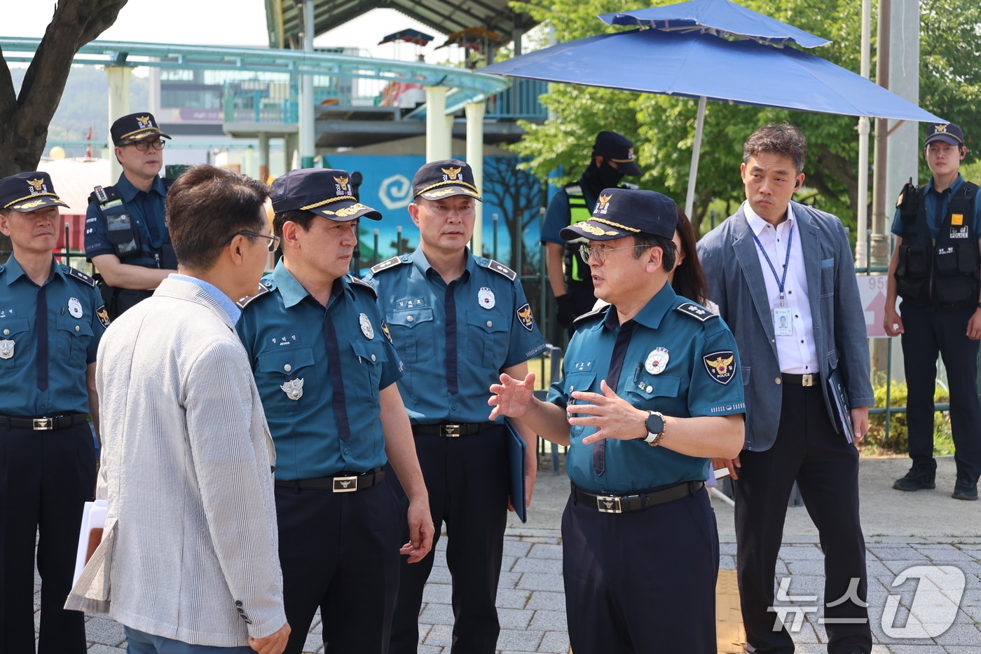 김호승 경기북부경찰청장이 18일 파주시 문산읍 임진각을 방문해 대북전단 살포 예방 현장 대응 태세를 점검했다.(경기북부경찰청 제공. 재판매 및 DB 금지)/뉴스1