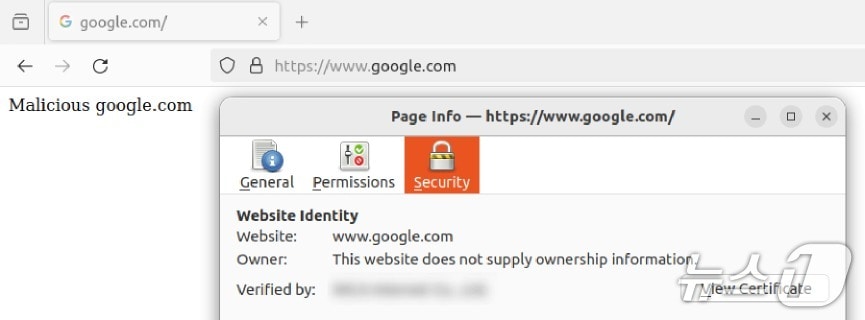  국내 주요 보안 소프트웨어의 취약점을 이용해 위조 인증서를 생성한 모습&#40;KASIT 제공&#41; /뉴스1