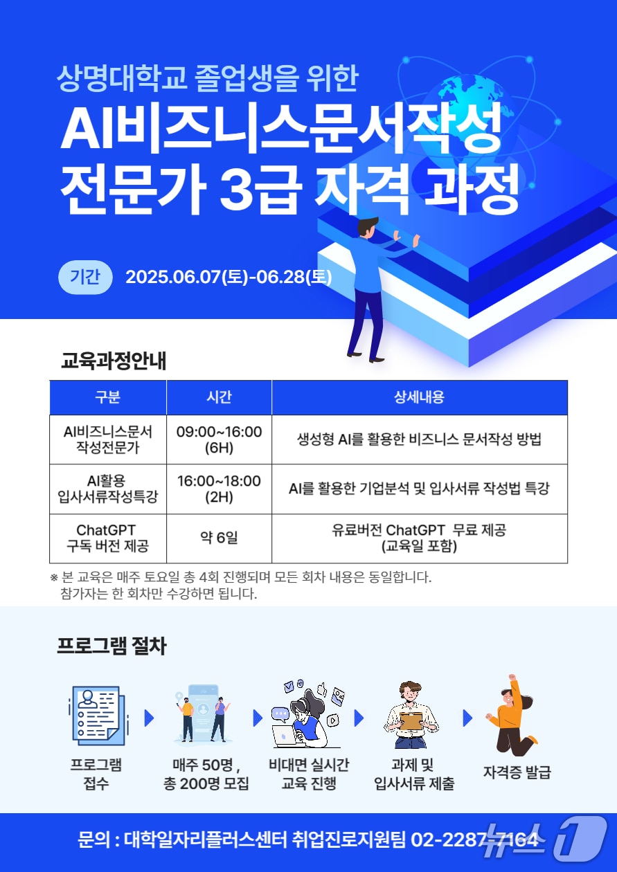 상명대 대학일자리플러스센터 AI 비즈니스 문서작성 전문가 과정 포스터. (상명대 제공)