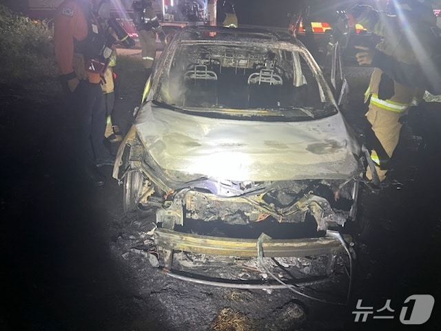 홍성군 갈산면 대사리 차량 화재 현장. (홍성소방서 제공, 재판매 및 DB금지) / 뉴스1 