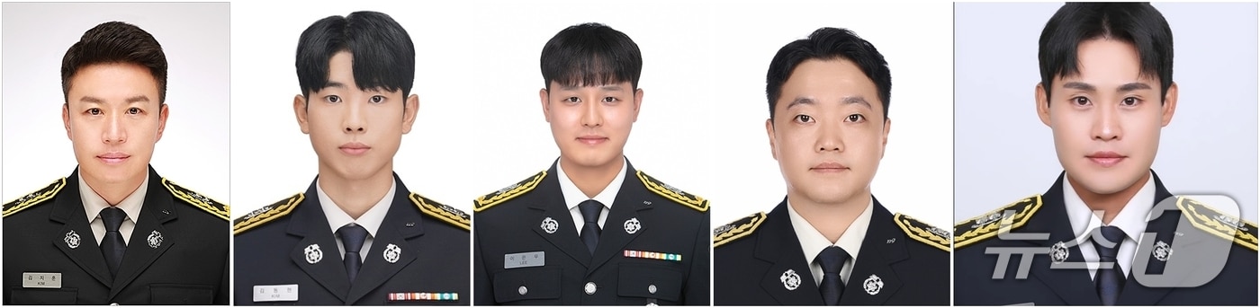 제천소방서 김지훈(왼쪽부터)·김동현·이은우·양화석·김재엽 소방사.(제천소방서 제공. 재판매 및 DB금지)/뉴스1 