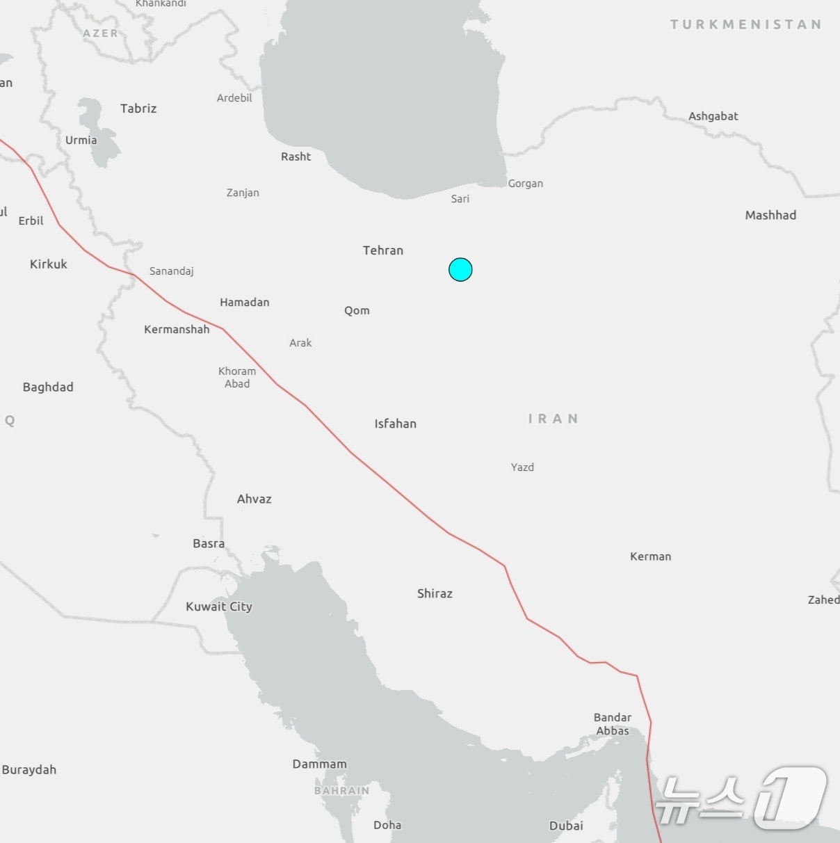 이란 북부에서 20일(현지시간) 규모 5.1의 지진이 발생했다. (출처=미국 지질조사국 홈페이지) 2025.6.20./뉴스1