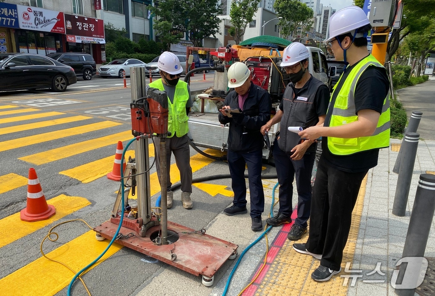 지표투과레이더 작업 모습.(과천시 제공)