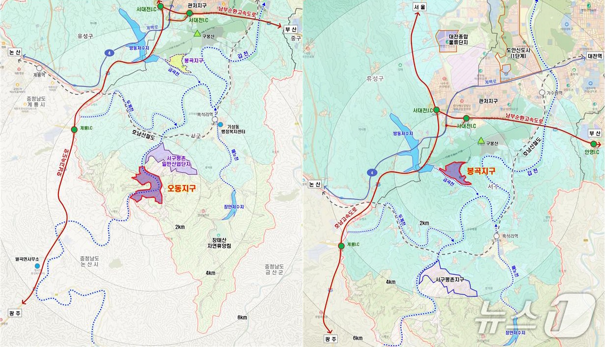 오동지구·봉곡지구 산업단지 개발사업 조성도./뉴스1