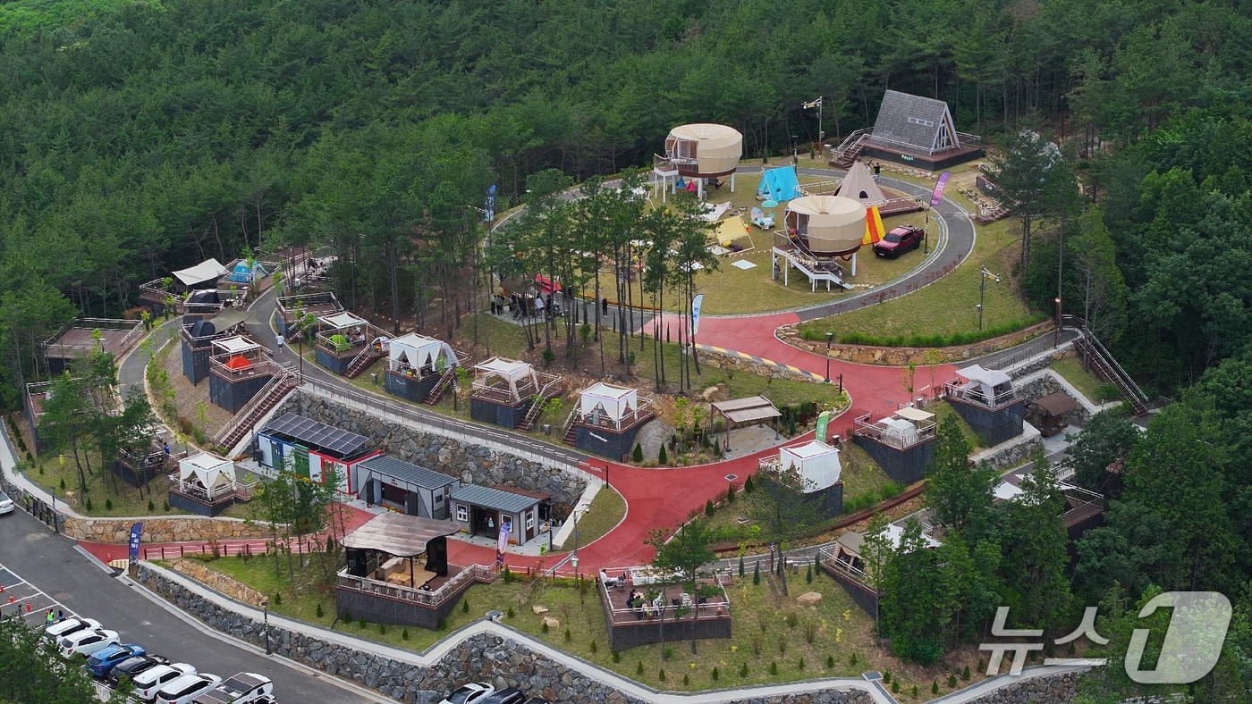 광양 구봉산 숲속야영장 전경