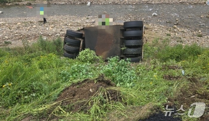 완주 롤러 깔림사고 현장.(전북소방본부 제공. 재판매 및 DB금지)