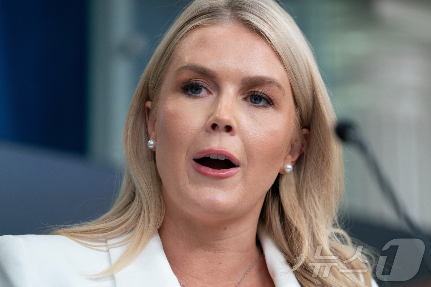 캐롤라인 레빗 백악관 대변인이 26일(현지시간) 미국 워싱턴DC 백악관에서 언론 브리핑을 하고 있다. 2025.06.26 ⓒ 로이터=뉴스1 ⓒ News1 류정민 특파원