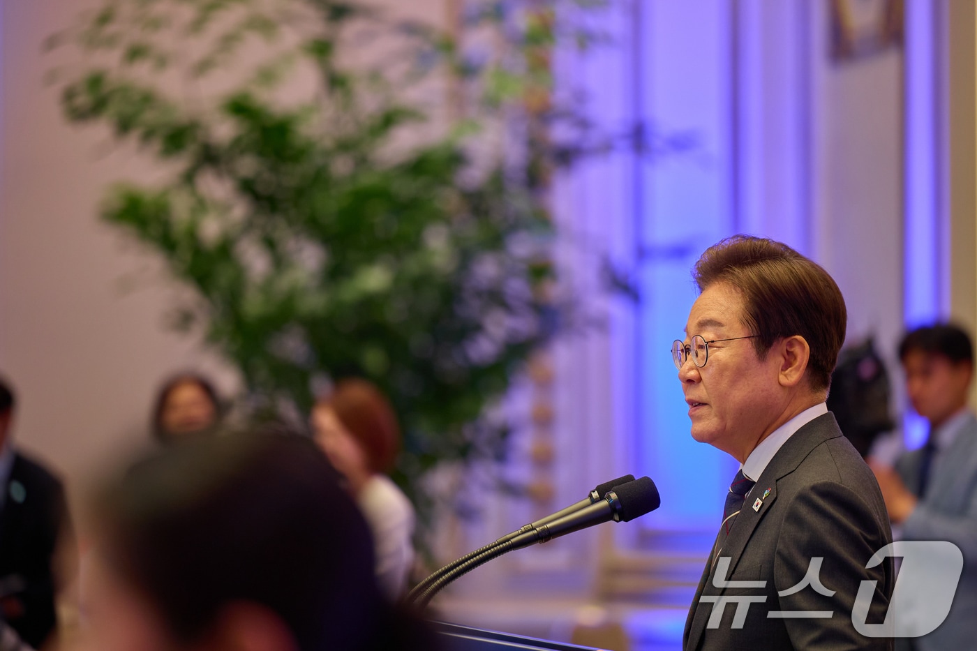 이재명 대통령이 지난 27일 청와대 영빈관에서 열린 '호국보훈의 달, 대통령의 초대' 행사에서 인사말을 하고 있다. (대통령실 제공. 재판매 및 DB 금지) 2025.6.27/뉴스1 ⓒ News1 허경 기자