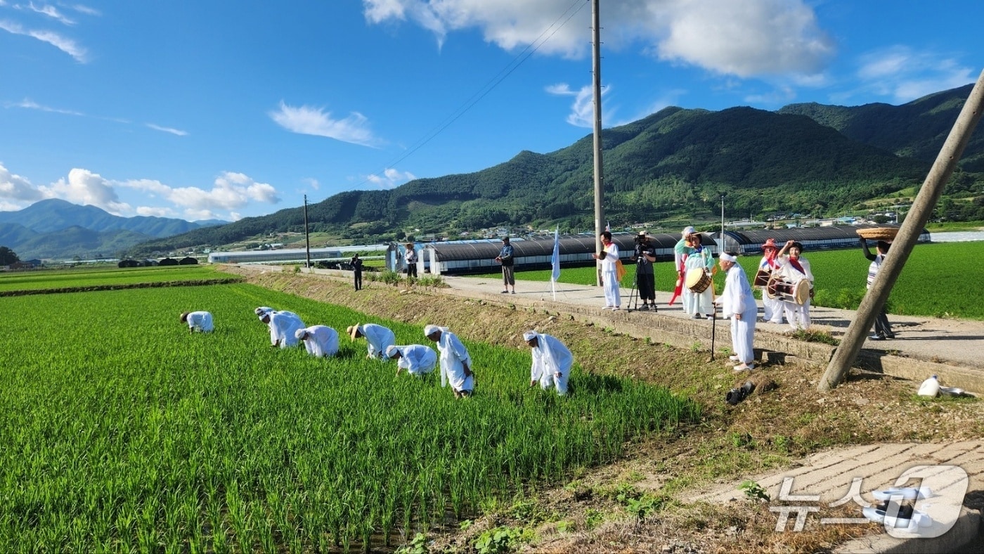 30일 전북 진안군 마령면 평지리 원평지마을에서 들소리 및 농요 시연회가 열리고 있다.(진안군제공. 재판매 및 DB금지)2025.6.30/뉴스1