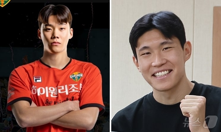 2025 동아시아축구연맹(EAFF) E-1 챔피언십에 출전하는 광주대 출신의 강원FC 모재현(왼쪽)과 대전하나시티즌의 김봉수.(광주대 제공. 재배포 및 DB 금지)