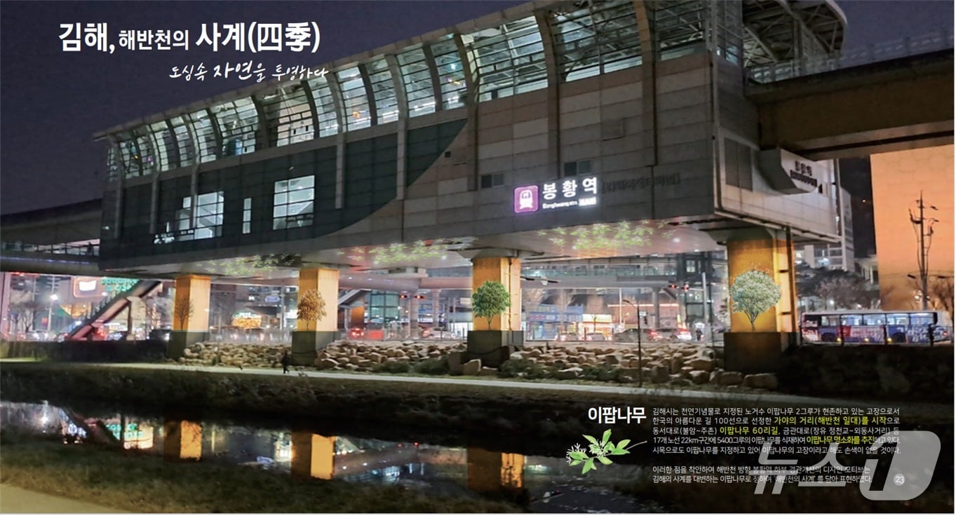 경남 김해시가 부산김해경전철 가야대역과 봉황역의 역사 하부 경관 개선에 나선다. 사진은 봉황역 역사 하부 공간 경관 개선 예상 모습.(김해시 제공. 재판매 및 DB금지)