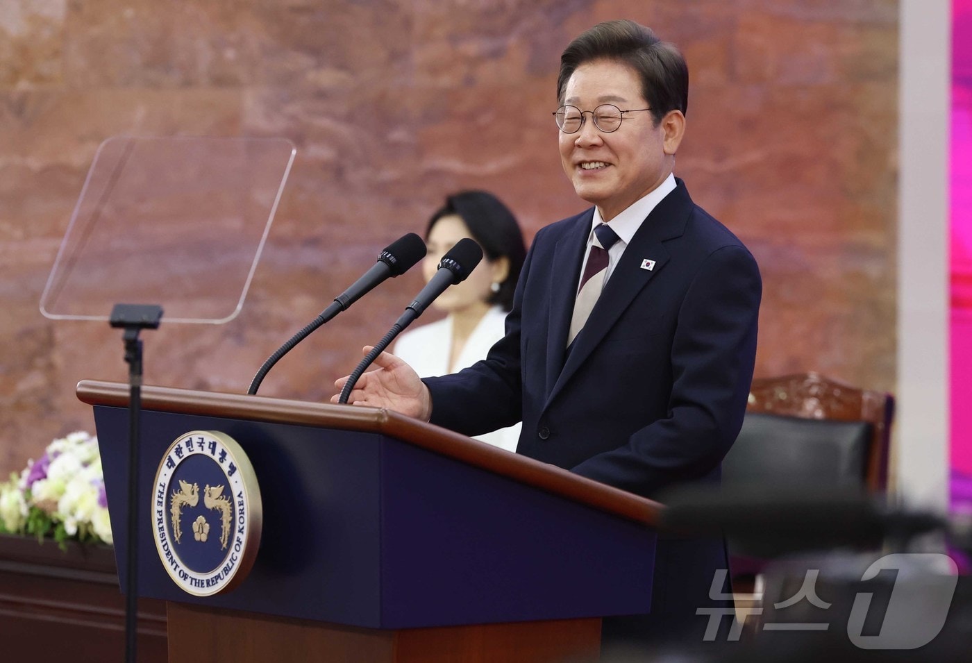 이재명 대통령이 4일 서울 여의도 국회에서 열린 제21대 대통령 취임 선서에서 취임사를 하고 있다. 2025.6.4/뉴스1 ⓒ News1 국회사진기자단