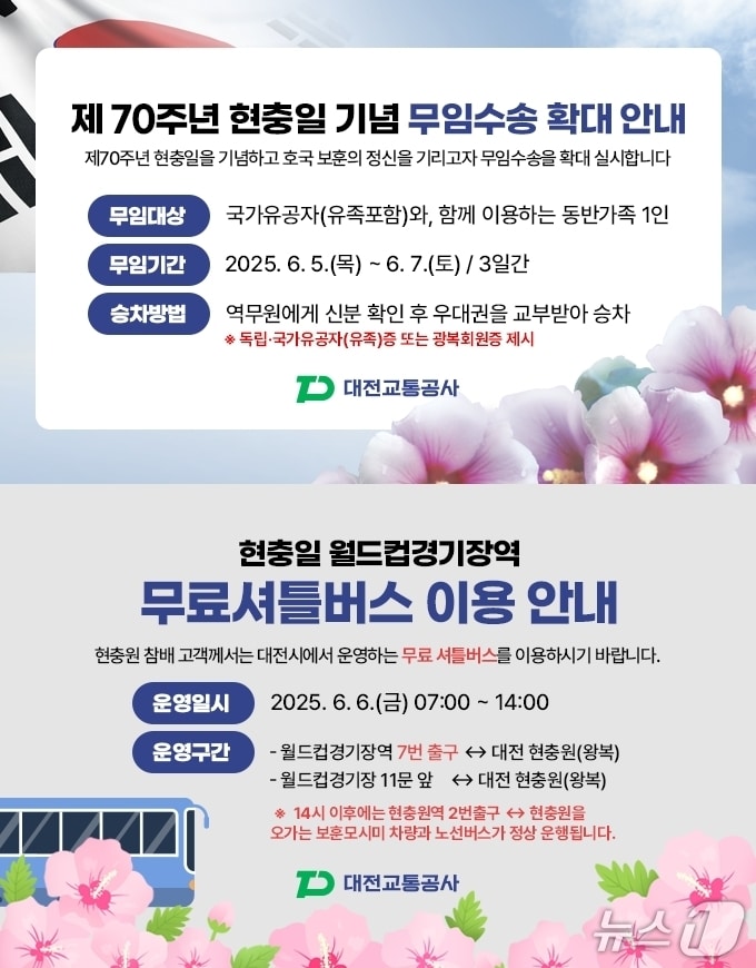 현충일 특별 수송대책 홍보물./뉴스1