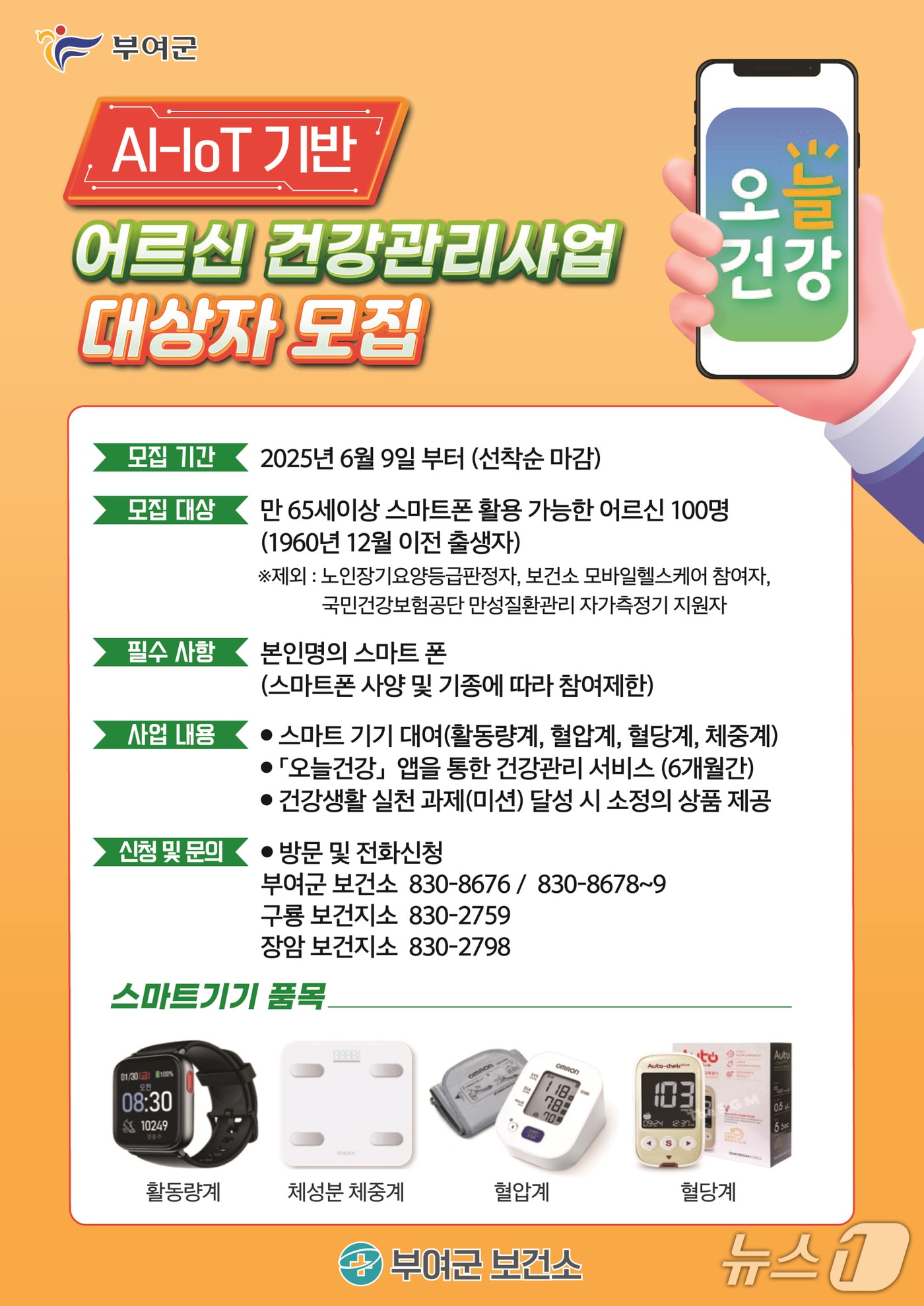 사물인터넷(AI-IoT) 기술을 활용한 어르신 건강관리사업 홍보물./뉴스1