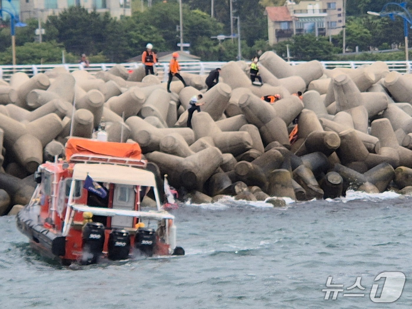 울산해양경찰서는 6일 오전 10시40분께 울산 울주군 서생면 나사리 인근 테트라포트에서 추락자 1명을 긴급구조했다고 밝혔다.&#40;울산해경 제공. 재판매 및 DB 금지&#41;/뉴스1
