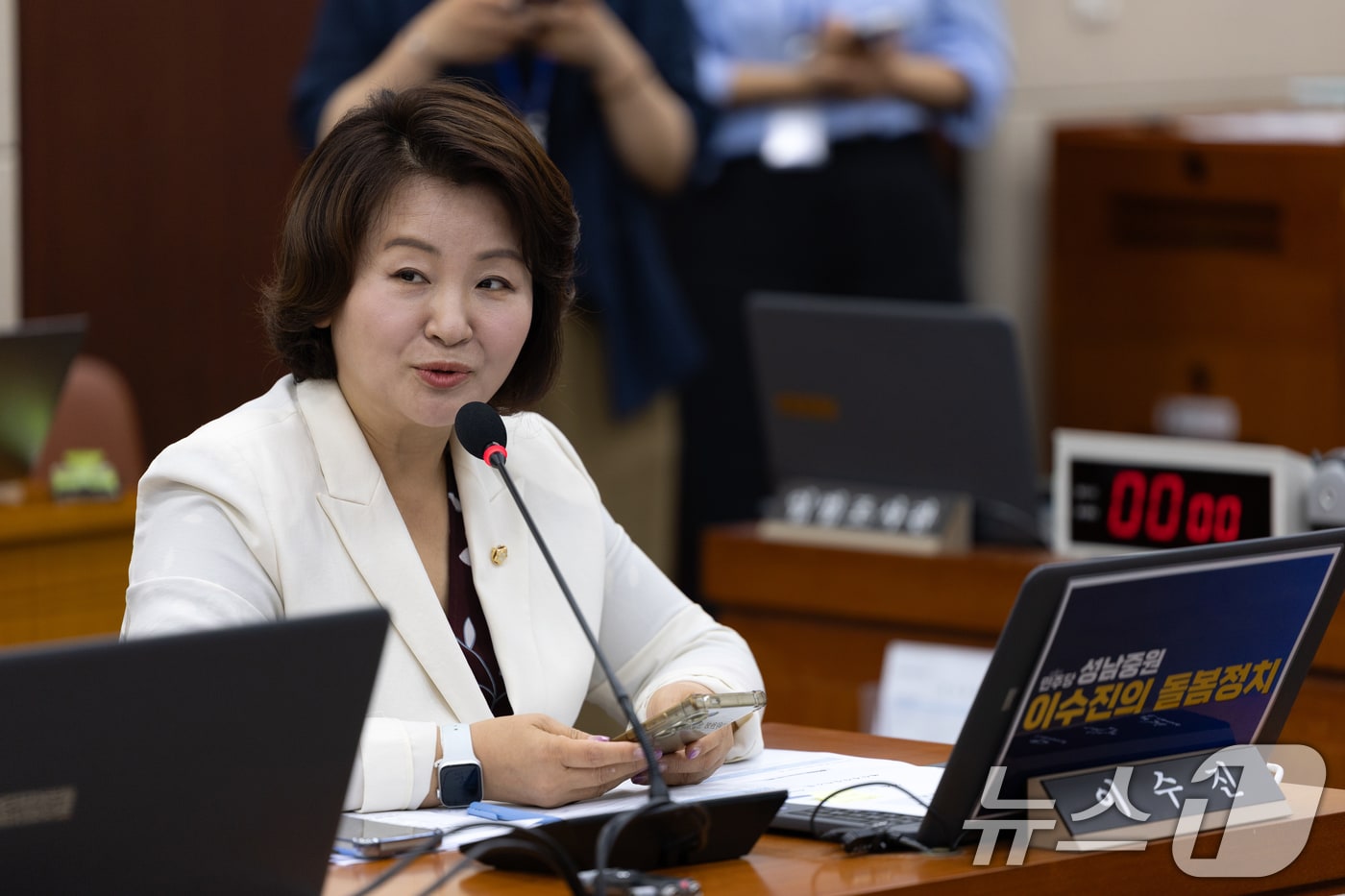 1일 서울 여의도 국회에서 열린 국회 보건복지위원회 전체회의에서 더불어민주당 신임 간사로 선임된 이수진 의원이 인사말하고 있다. 2025.7.1/뉴스1 ⓒ News1 이승배 기자