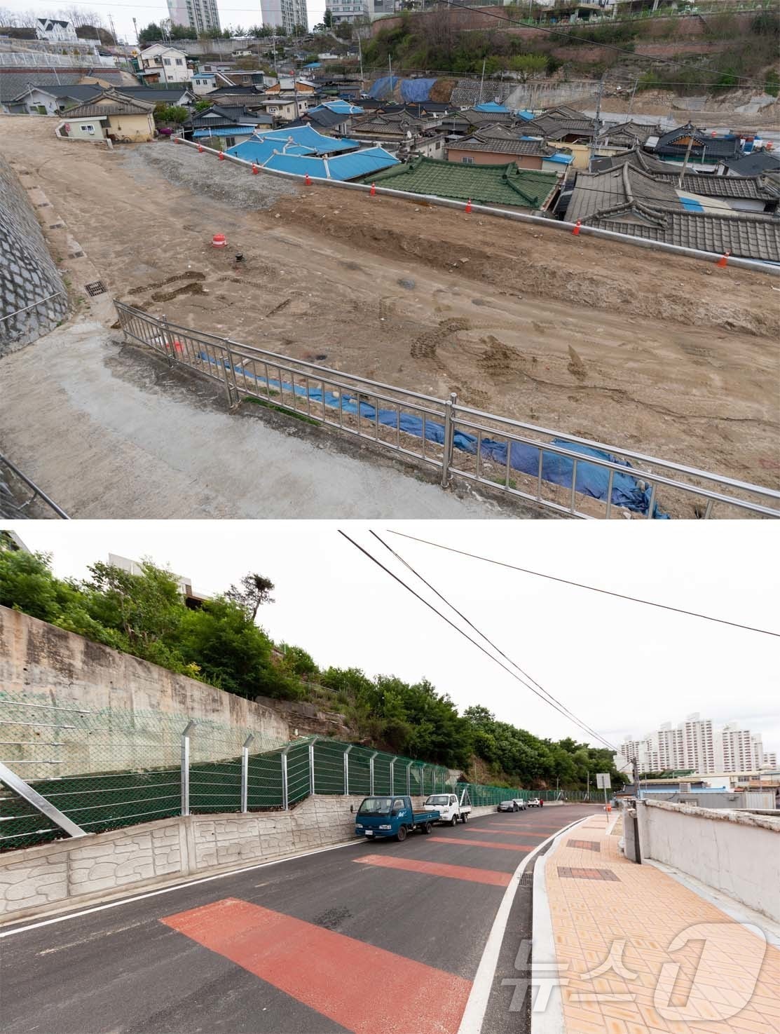 취약지역 생활여건 개조사업이 실시된 영주시 위험지구의 개조 전후 모습.(경북도 제공, 재판매 및 DB 금지)ⓒ News1 김대벽기자