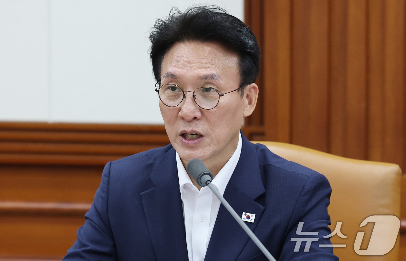 김민석 국무총리가 10일 오전 서울 종로구 정부서울청사에서 열린 국정현안관계장관회의에서 모두발언을 하고 있다. 2025.7.10/뉴스1 ⓒ News1 임세영 기자