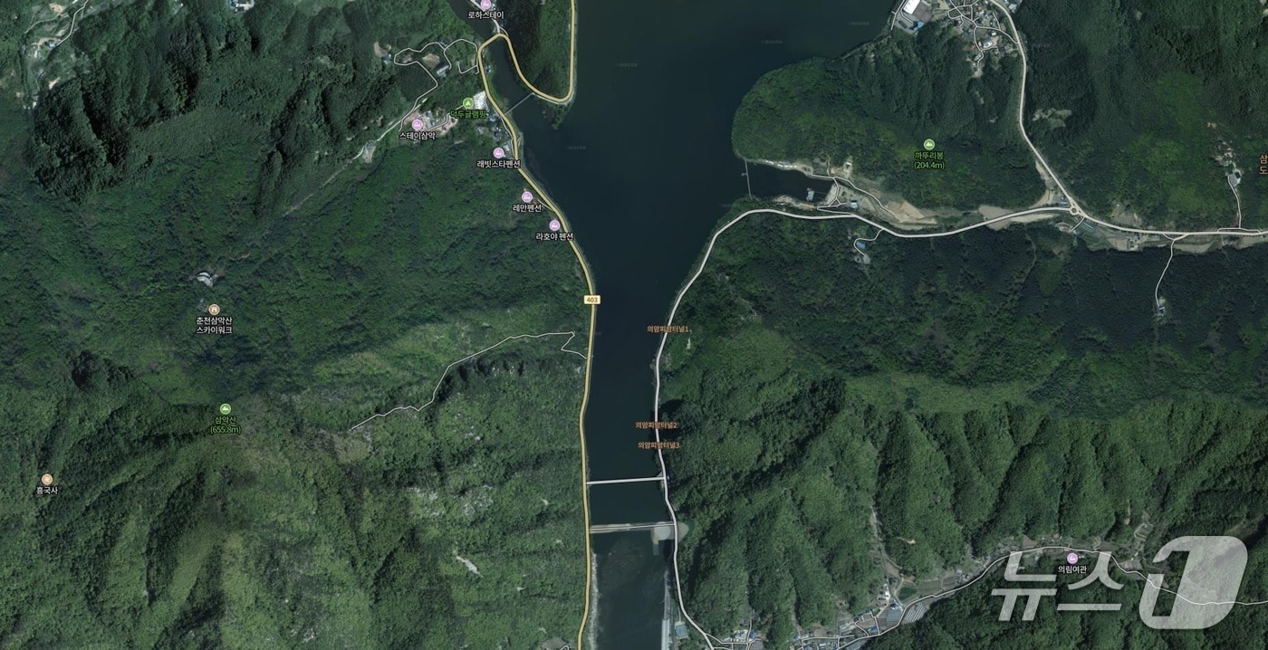 강원 춘천 의암피암터널 일원 도로정비공사 통제구간.(춘천시 제공, 재판매 및 DB금지)