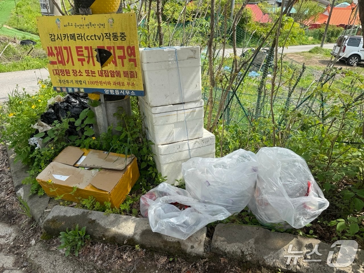 불법투기된 쓰레기(경기 양평군 제공. 재판매 및 DB 금지)/뉴스1