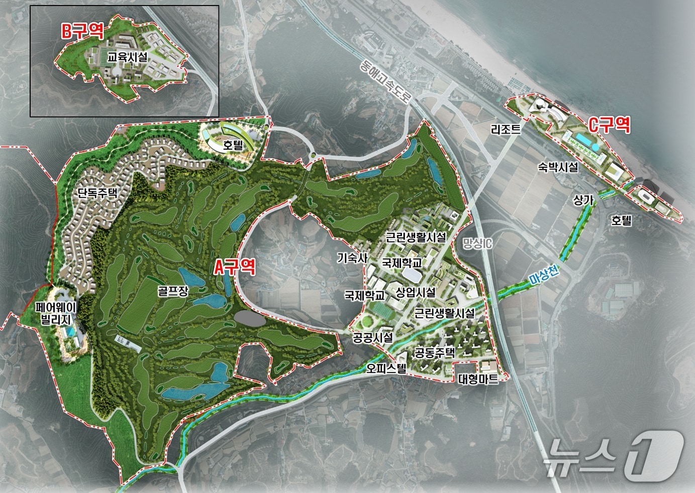 강원경제자유구역청 망상1지구 개발사업 조감도.&#40;강원경자청 제공, 재판매 및 DB 금지&#41; 2025.7.15/뉴스1