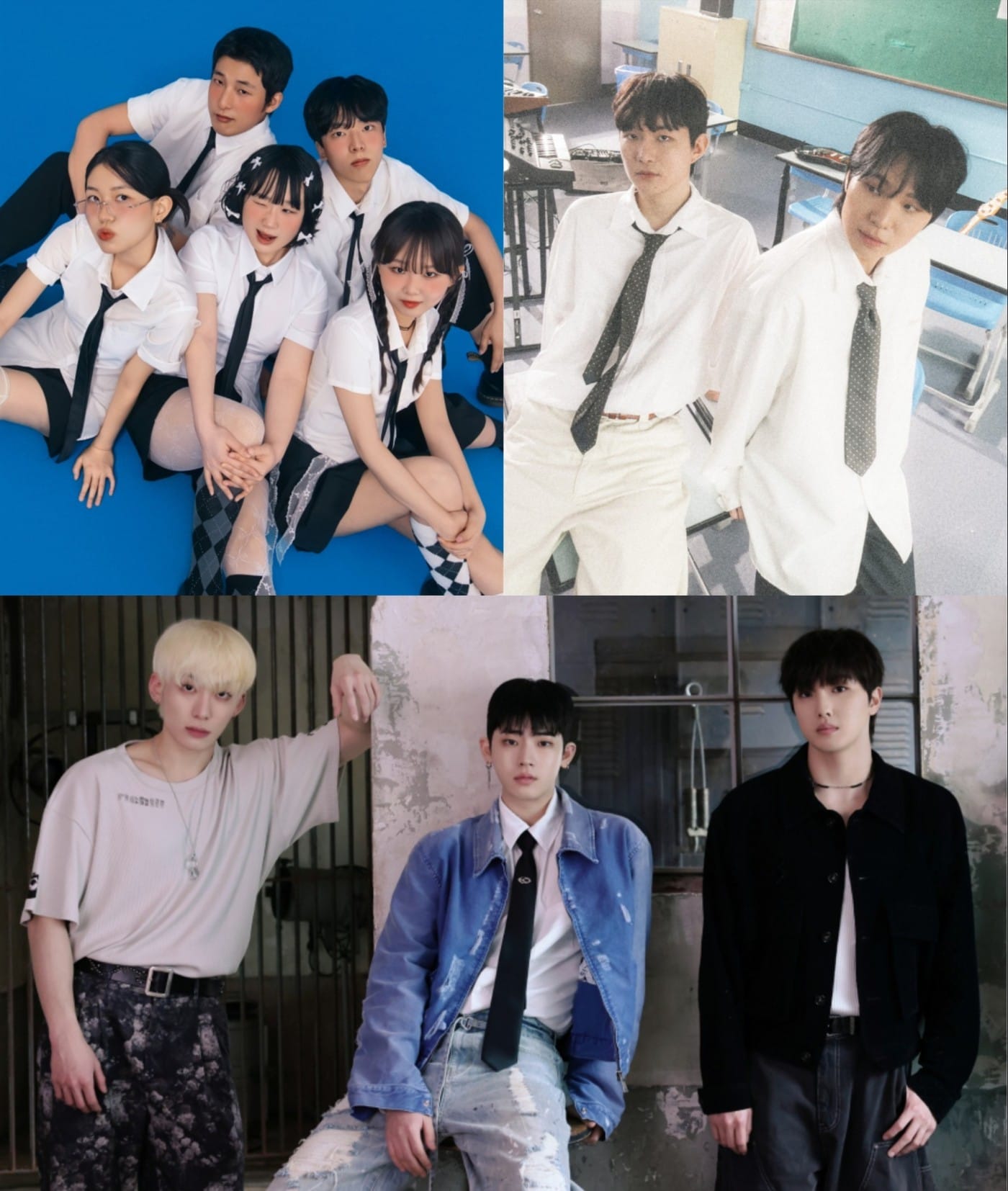 (왼쪽 위부터 시계방향으로) 오예린 밴드, 언오피셜, 일루반