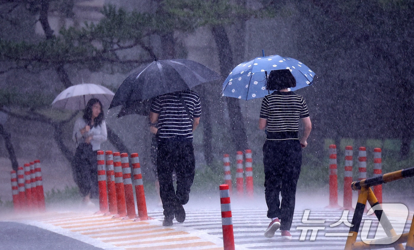 우산 쓴 시민들(사진은 기사 내용과 무관함) / 뉴스1 ⓒ News1