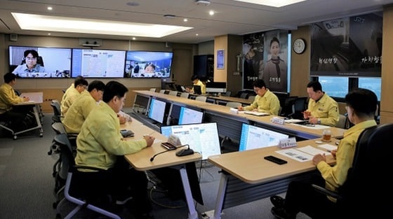 SR 집중호우 대비 비상대책회의 모습.(SR 제공) 