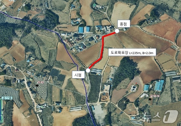 김제시 순동 전원마을 도로 확·포장 공사 구간.(김제시 제공. 재판매 및 DB금지)