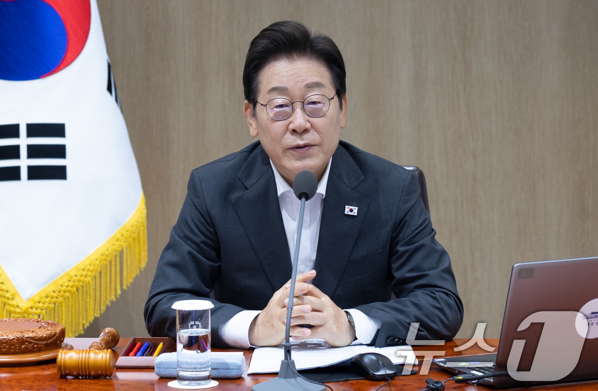 이재명 대통령이 22일 서울 용산 대통령실 청사에서 열린 국무회의에서 발언하고 있다. (대통령실 제공. 재판매 및 DB 금지) 2025.7.22/뉴스1 ⓒ News1 허경 기자