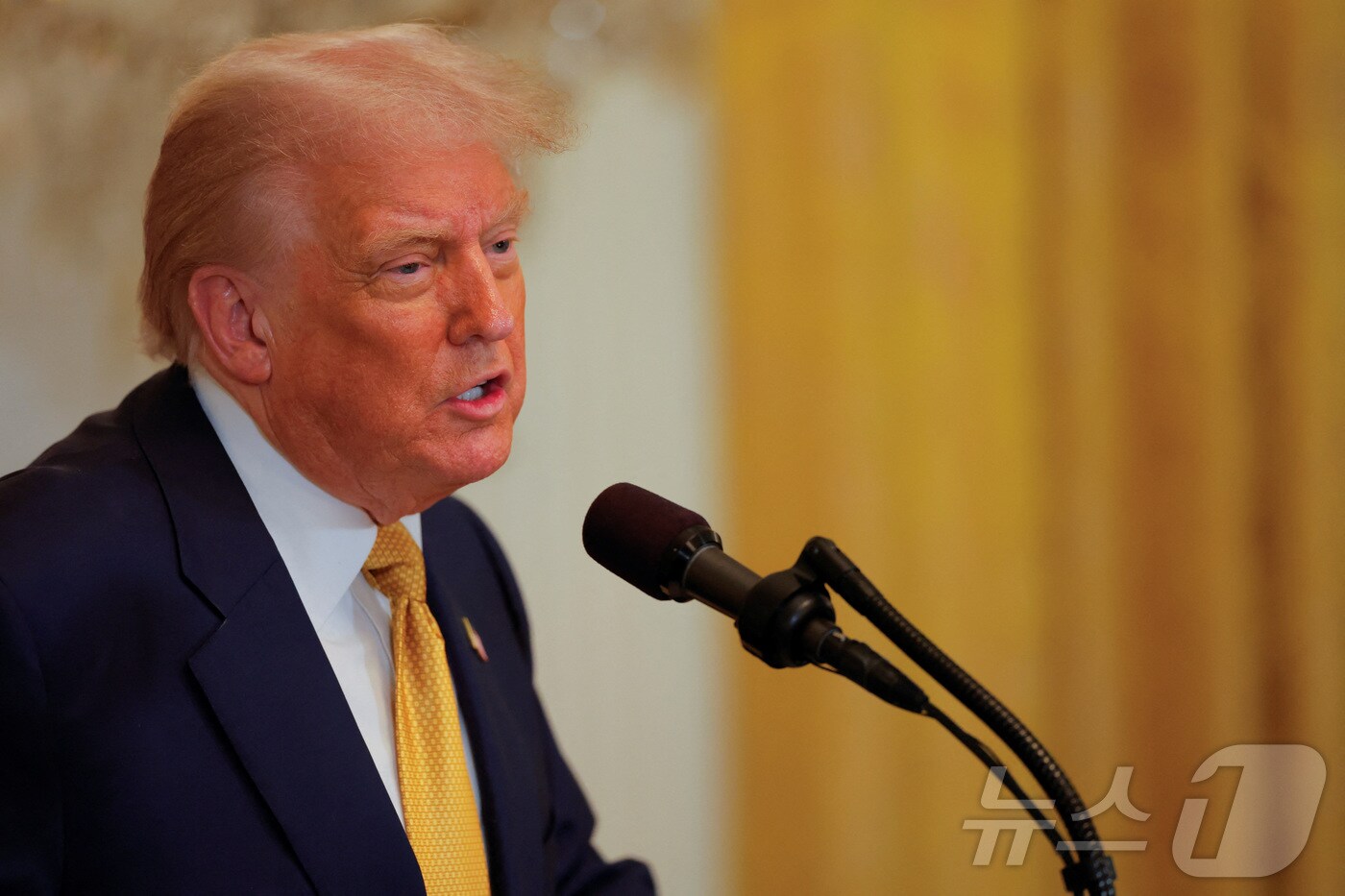 도널드 트럼프 미국 대통령이 22일(현지시간) 워싱턴 백악관에서 열린 공화당 의원 초청 만찬에서 발언하고 있다. 2025.07.22 ⓒ 로이터=뉴스1 ⓒ News1 최종일 선임기자