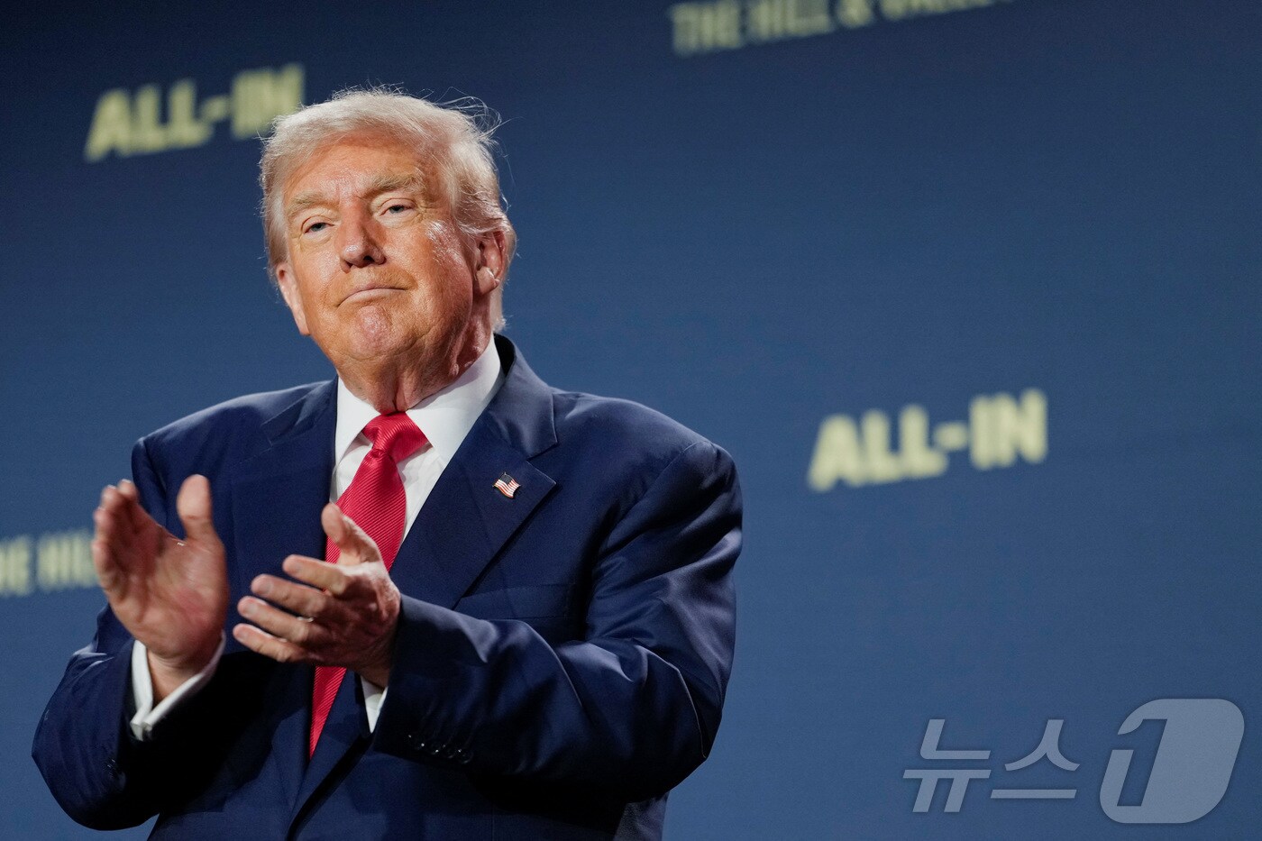 23일(현지시간) 도널드 트럼프 미국 대통령이 워싱턴 DC에서 열린 'AI 경쟁에서 승리하기'(Winning the AI Race) 정상회의에 참석해 있다. 2025.07.23. ⓒ 로이터=뉴스1 ⓒ News1 윤다정 기자