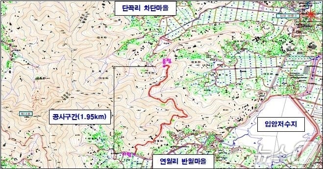 전북 정읍시 입암단곡 간선임도 개설사업 위치도.(정읍시 제공. 재판매 및 DB금지)/뉴스1 