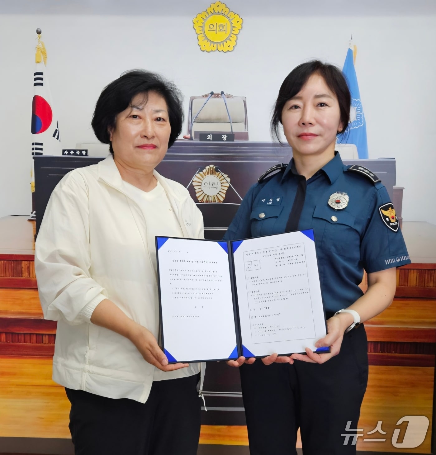 인천 논현경찰서와 남동구의회는 범죄 취약지역 인근 노상 주차장에 순찰자 전용 주차구획을 조성하기로 했다고 24일 밝혔다.(논현경찰서 제공. 재배포 및 DB금지)2025.7.24/뉴스1