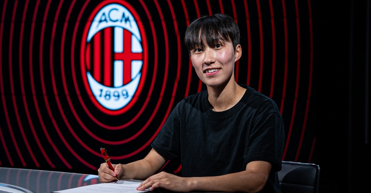 AC밀란 위민에 입단한 박수정&#40;AC밀란 홈페이지 캡처&#41;