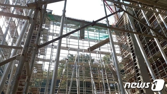 경기 안성시 원곡면 저온물류창고 신축 공사 현장. /뉴스1