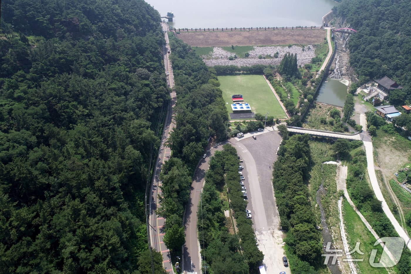 대구 달성군 옥포읍 기세리의 군도3호선 전경. '도로가 굽어 위험하다'는 민원에 따라 달성군이 개선에 나서 2027년 8월 준공할 예정이다.(대구 달성군 제공.재판매 및 DB 금지)