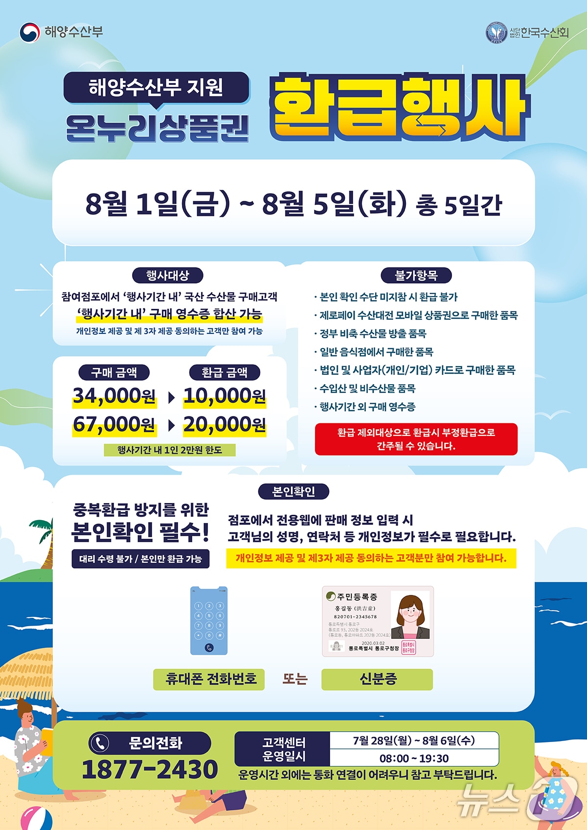 안동시의 '수산물 온누리상품권 환급행사' 안내 포스터.(안동시 제공. 재판매 및 DB 금지)2025.7.29/뉴스1