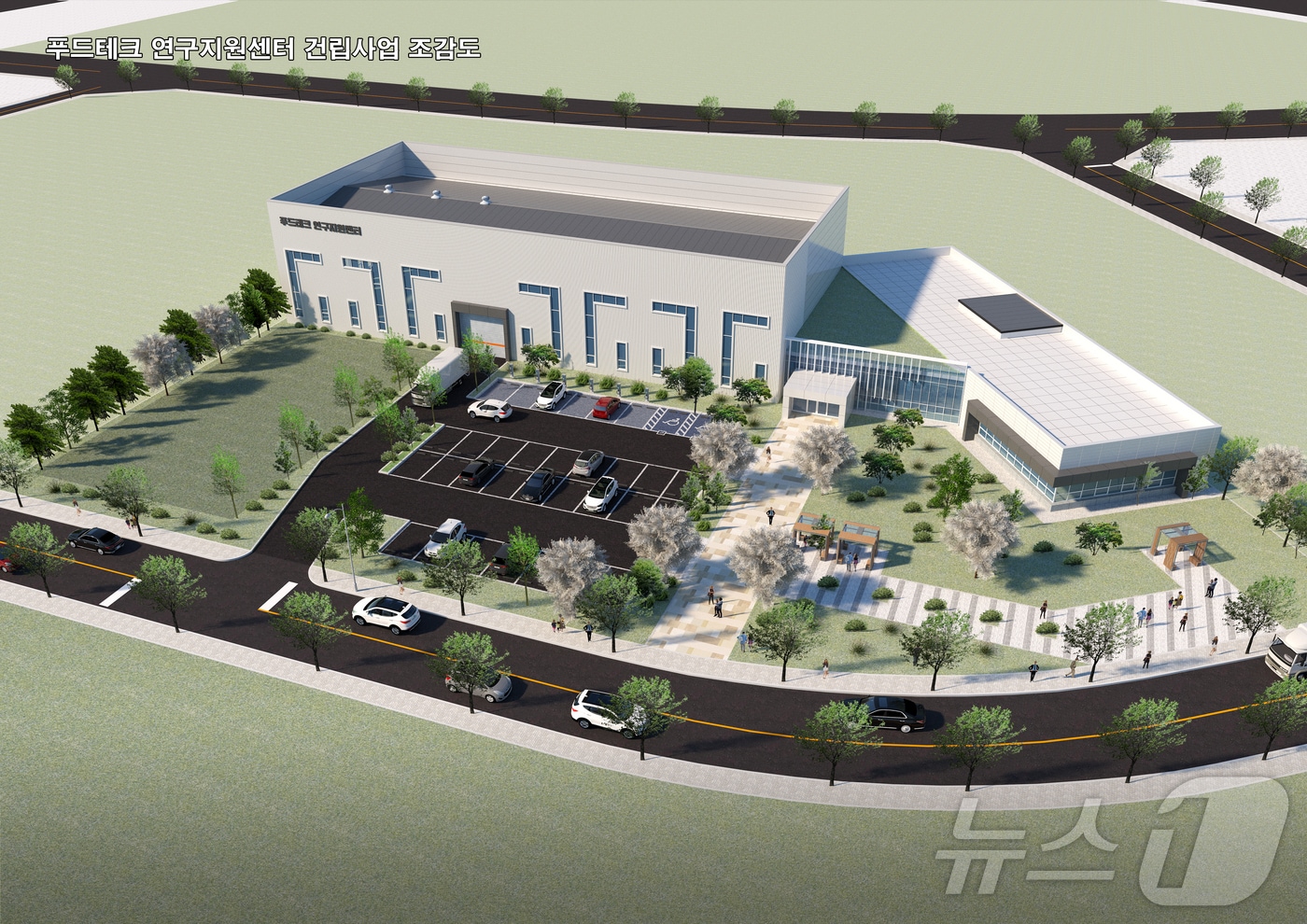 포항시 북구 흥해읍 포항융합기술산업지구에 들어서는 '식품로봇 푸드테크 연구지원센터' 조감도.(경북도 제공, 재판매 및 DB 금지)ⓒ News1 김대벽기자