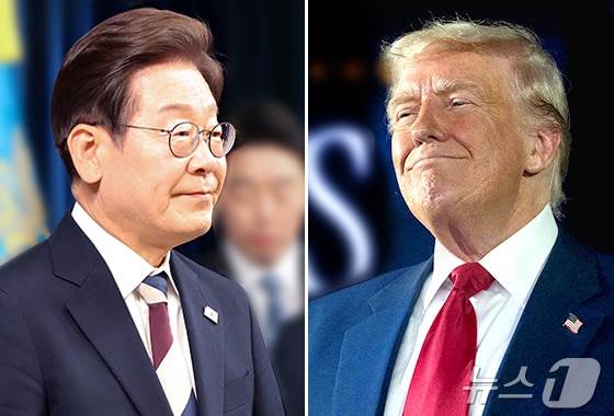 이재명 대통령과 도널드 트럼프 미국 대통령 .