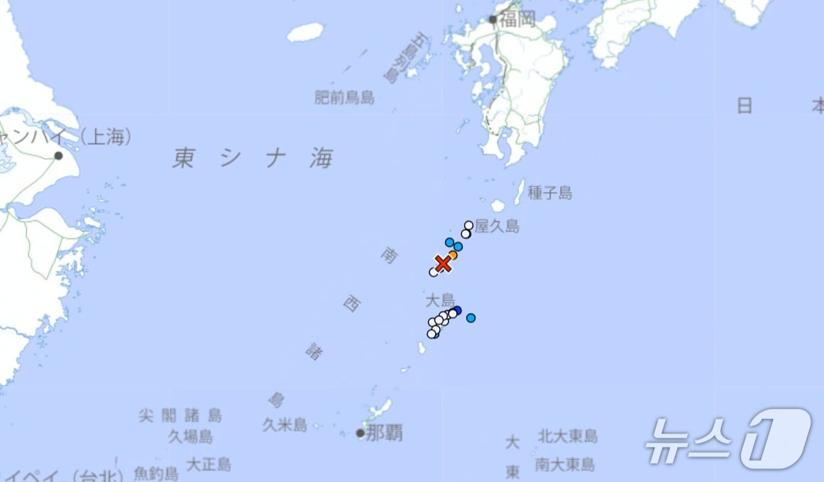 일본 도카라 열도 인근 해상에서 5일 규모 5.3의 지진이 발생했다. (출처=일본 기상청) 2025.7.5./뉴스1