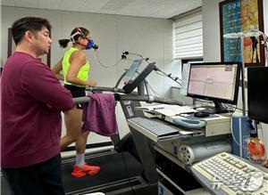 대전시체육회 스포츠과학센터 정밀심폐지구력 검사 모습.(시체육회 제공. 재판매 및 DB금지)/뉴스1