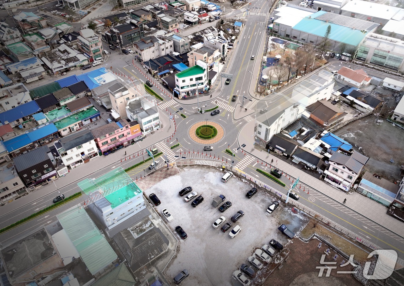 강원 정선군 정선읍 봉양오거리 회전교차로 조감도. (정선군 제공. 재판매 및 DB금지) 2025.7.9/뉴스1
