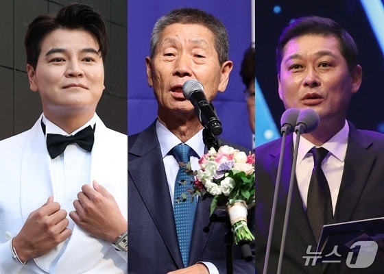 &#40;왼쪽부터&#41; 추신수, 김성근, 이종범 ⓒ 뉴스1