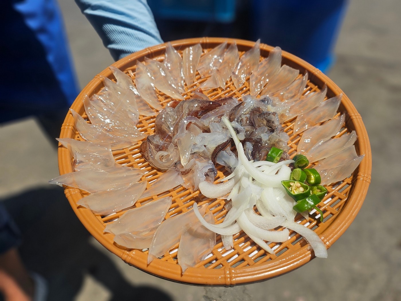 박 씨가 오징어 난전 포장마차에서 5만6000 원을 주고 구매한 오징어 두 마리. &#40;속초시청 홈페이지 갈무리&#41;